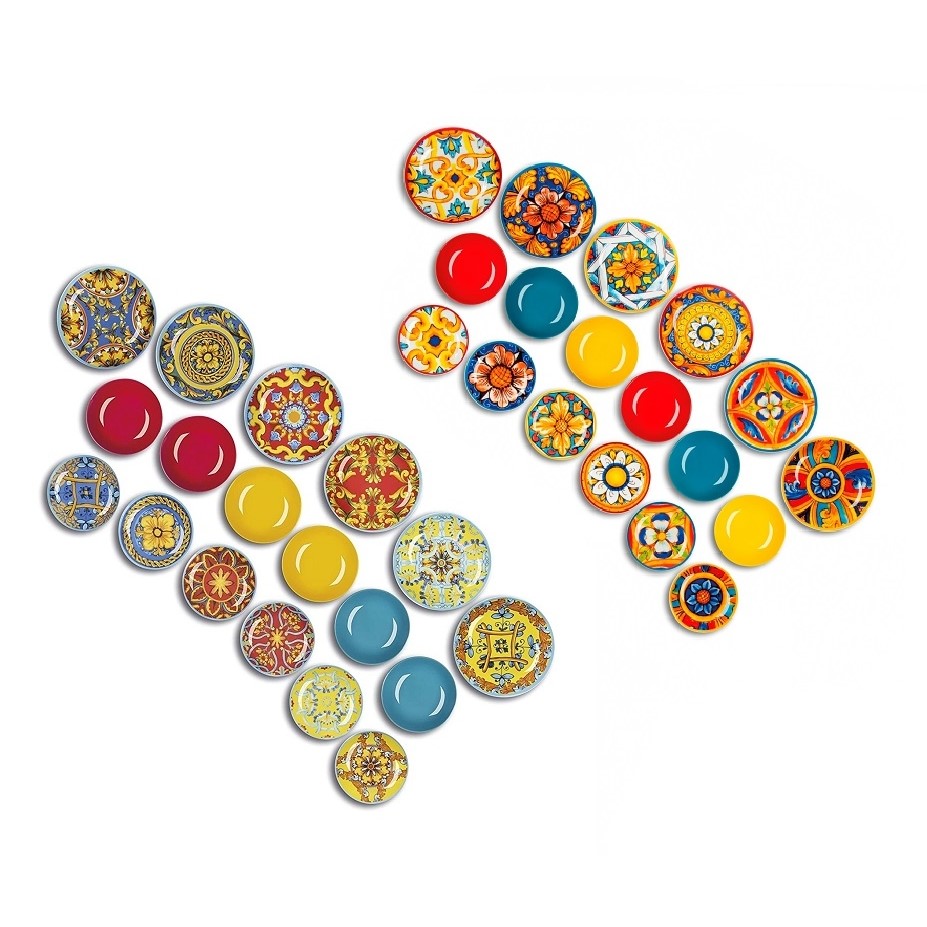 Acquista online Service d'assiettes en porcelaine décorée CAMASTRA & TRINACRIA 36 pièces Excelsa